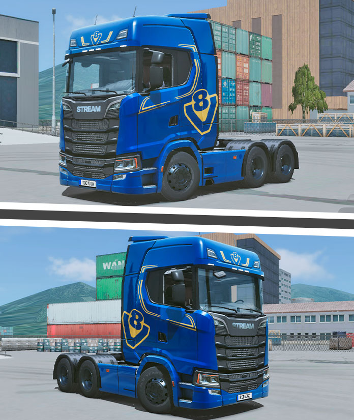 Skins Scania S Faixas Personalizadas V8 WTDS