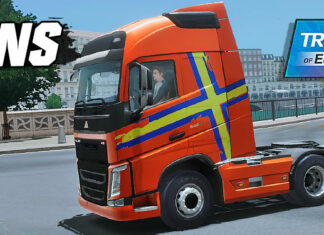 Skins Volvo FH Faixas Performance Amarela e Azul