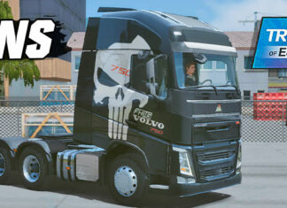 Skins Volvo FH 750 Adesivo Caveira