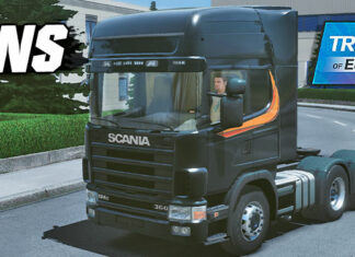 Skins Scania R/T Legend 1995 Com Faixas Laranjas