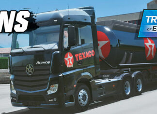 Skins Mercedes benz Actros TEXACO Na Carreta Tanque