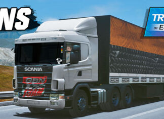 Skins Scania 124 G Bandeira GBN na Carreta Carga de Carvão