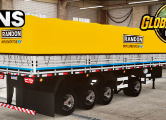 Skins Reboque Graneleira Branca Randon Faixas Azul ‘EXCLUSIVA’