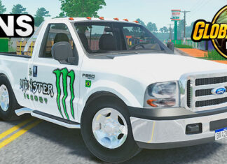 Skins F-250 Branca Monster Energy