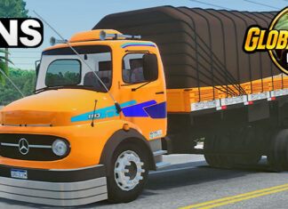 Skins Mercedes Benz 1113 Truck Laranja Com Faixas