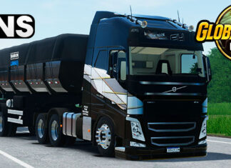 Skins Volvo FH Black Faixas Time Machine Conjunto no RodoCaçamba