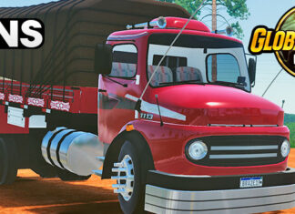 Skins Mercedes Benz 1113 Truck Vinho Faixas Cinzas Verdureiro