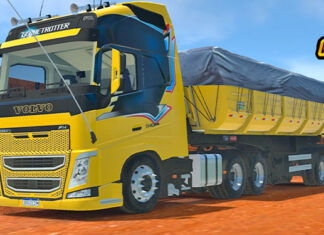 Skins Volvo FH Amarelo Grafitado Conjunto no RodoCaçamba
