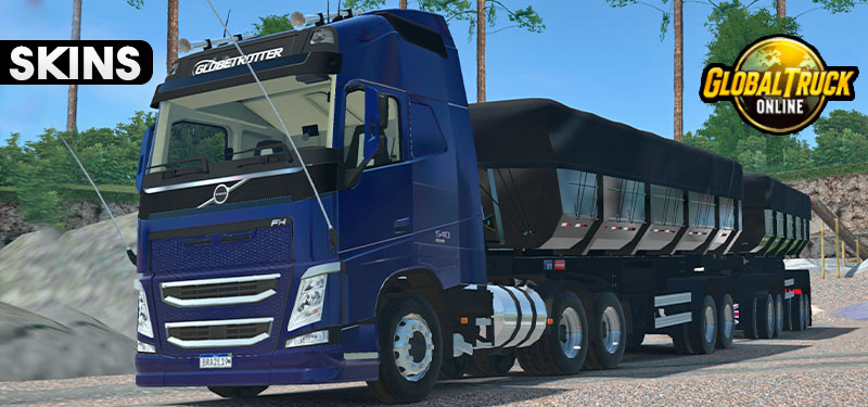 Skins Volvo FH Modelo 2025 Azul Marinho no RodoCaçamba Preto