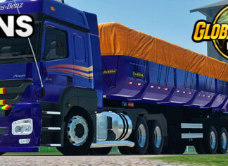 Skins Mercedes Benz Axor Roxo Conjunto no RodoCaçamba