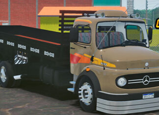 Skins Mercedes Benz 1113 Truck Marron Com Carroceria Preta