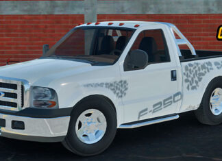 Skins F-250 Branca Com Faixas TOP