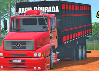 Skins Mercedes Benz 1620 Boiadeiro Vermelho Areia Dourada