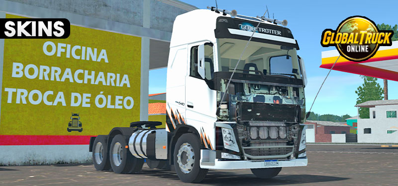 Skins Volvo FH Branco Frente Quebrada Realista ‘EXCLUSSIVO’