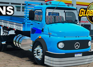 Skins Mercedes Benz 1113 Truck Azul Com Faixas Detalhada ‘BATATEIRO FREESTYLE’