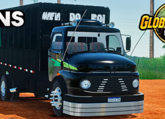 Skins Mercedes Benz 1113 Boiadeiro Preto Com Faixas Verde e Amarelo