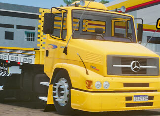 Skins Mercedes Benz 1620 Amarelo Faixas Originais