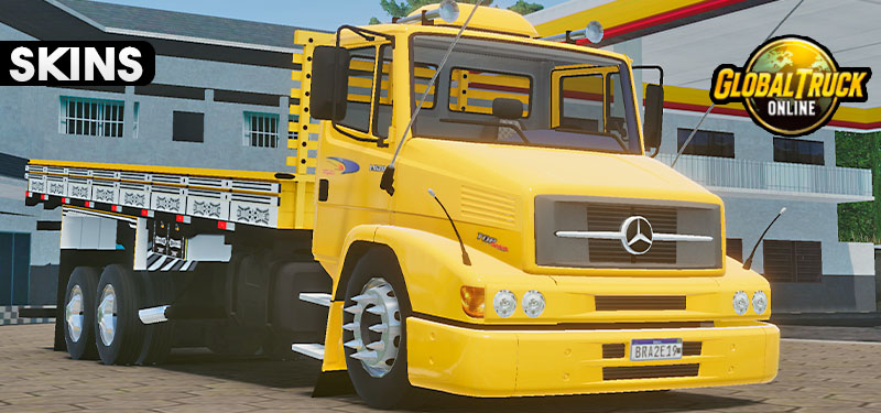 Skins Mercedes Benz 1620 Amarelo Faixas Originais