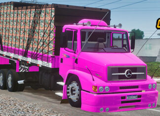 Skins Mercedes Benz 1620 Rosa Faixas Originais