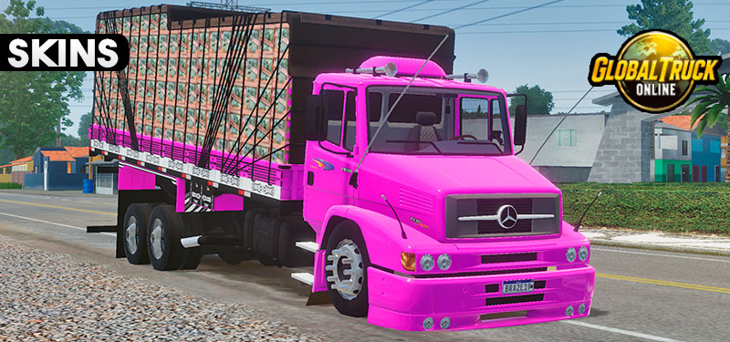 Skins Mercedes Benz 1620 Rosa Faixas Originais