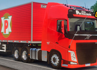 Skins Volvo FH Vermelho no Bau Super Polivalente ‘EXCLUSIVA’