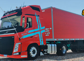 Skins Volvo FH Vermelho Performance No Bauzao Top