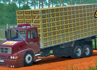 Skins Mercedes Benz 1620 Vermelho Vinho Carga de Frango Realista