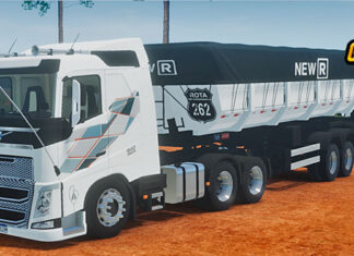 Skins Volvo FH Branco Faixas Time Machine RodoCaçamba ‘QUALIFICADO’