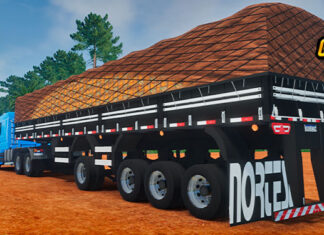 Skins Scania 113 Azul Com Capo Preto na Graneleira Lonada Carga de Maruja ‘EXCLUSIVA’