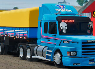 Skins Scania 113 Classica Azul na Granel Conjunto Qualificado