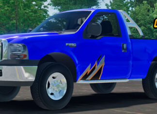 Skins F-250 Azul Escura Com Faixas Personalizadas
