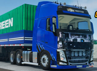 Skins Volvo FH Azul na Granel Com Container
