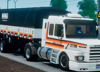 Skins Scania 113 Branca Com Faixas Qualificada na Granel NOMA TITANIUM