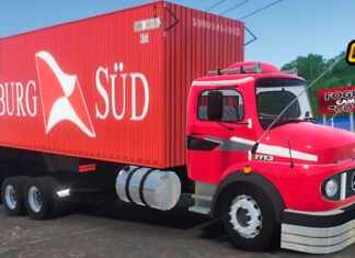 Skins Mercedes Benz 1113 Truck Vermelho No Container
