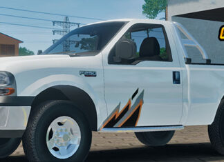 Skins F-250 Branco Com Faixas Personalizadas