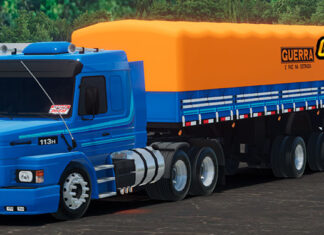 Skins Scania 113 Azul Com Faixas na Graneleira ‘EXCLUSIVA’