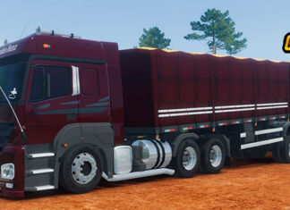 Skins Mercedes Benz Axor Vermelho Vinho no Bitrem Tampa Alta