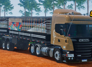 Skins Scania R HIGHLINE Marron No Bitrem Verdureiro