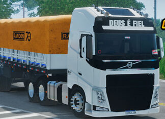 Skins Volvo FH Branco Conjunto no Bitrem