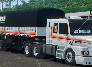 Skins Scania 113 Cinza Claro Conjunto Com faixas na Granel Exclusiva