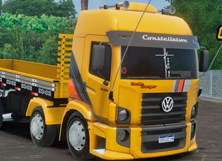 Skins VW Constellation Amarelo Faixas Turbo Charger