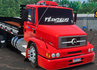 Skins Mercedes Benz 1620 Vermelho Carroceria Preta Super Qualificado