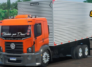 Skins VW Constellation Laranja No Bau