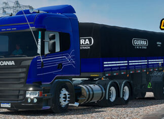 Skins Scania R Super Azul Marinho Qualificado no Bitrem
