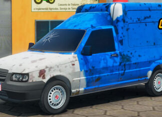 Skins Fiorino Azul Pintura Velha Realista