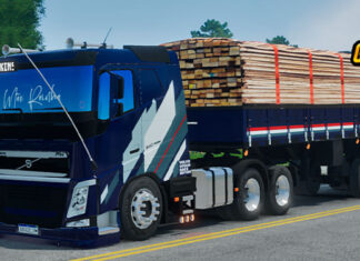 Skins Volvo FH Azul Ocean na Granel Madeireira