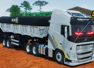 Skins Volvo FH Cinza Faixas Ocean Conjunto no RodoCaçamba NEW R