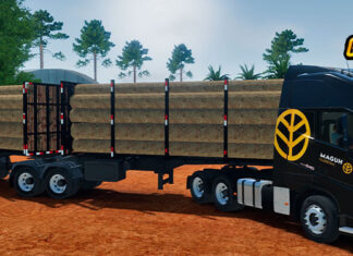 Skins Volvo FH Preto No Bitrem Florestal Maguh