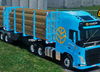 Skins Volvo FH Azul No Bitrem Florestal Maguh