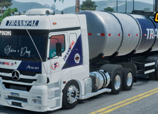 Skins Mercedes Benz Axor Conjunto Transfal na Carreta Tanque